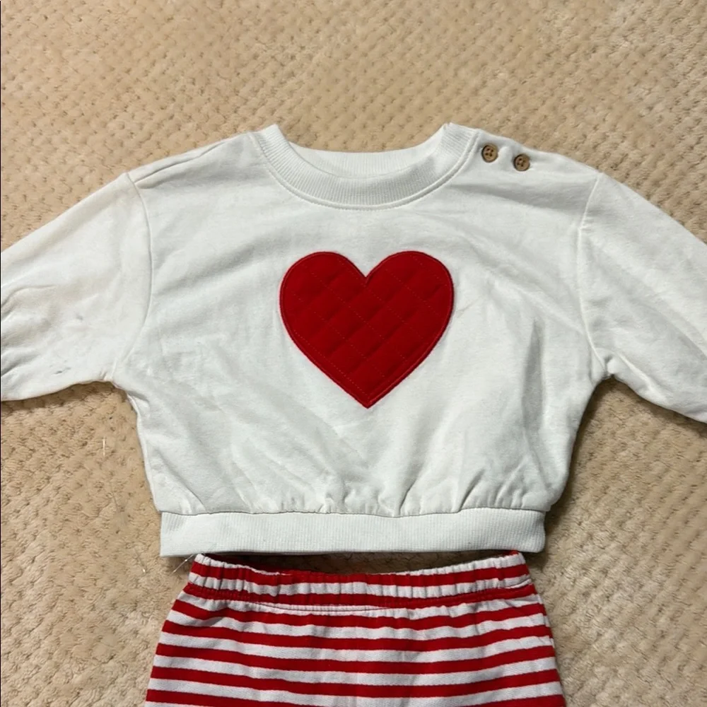 Cat & Jack Red Heart Matching Set in White and Red